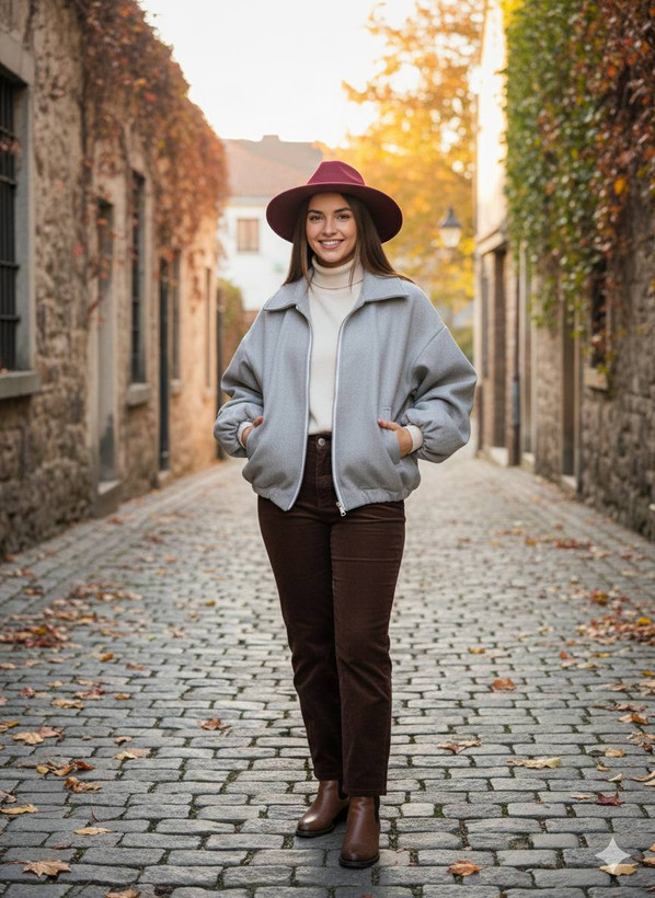 بامبر جکت برلی زنانه شیک مناسب استایل پاییزی خیابانی