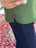 شومیز زنانه لینن دکمه نما گرهای
